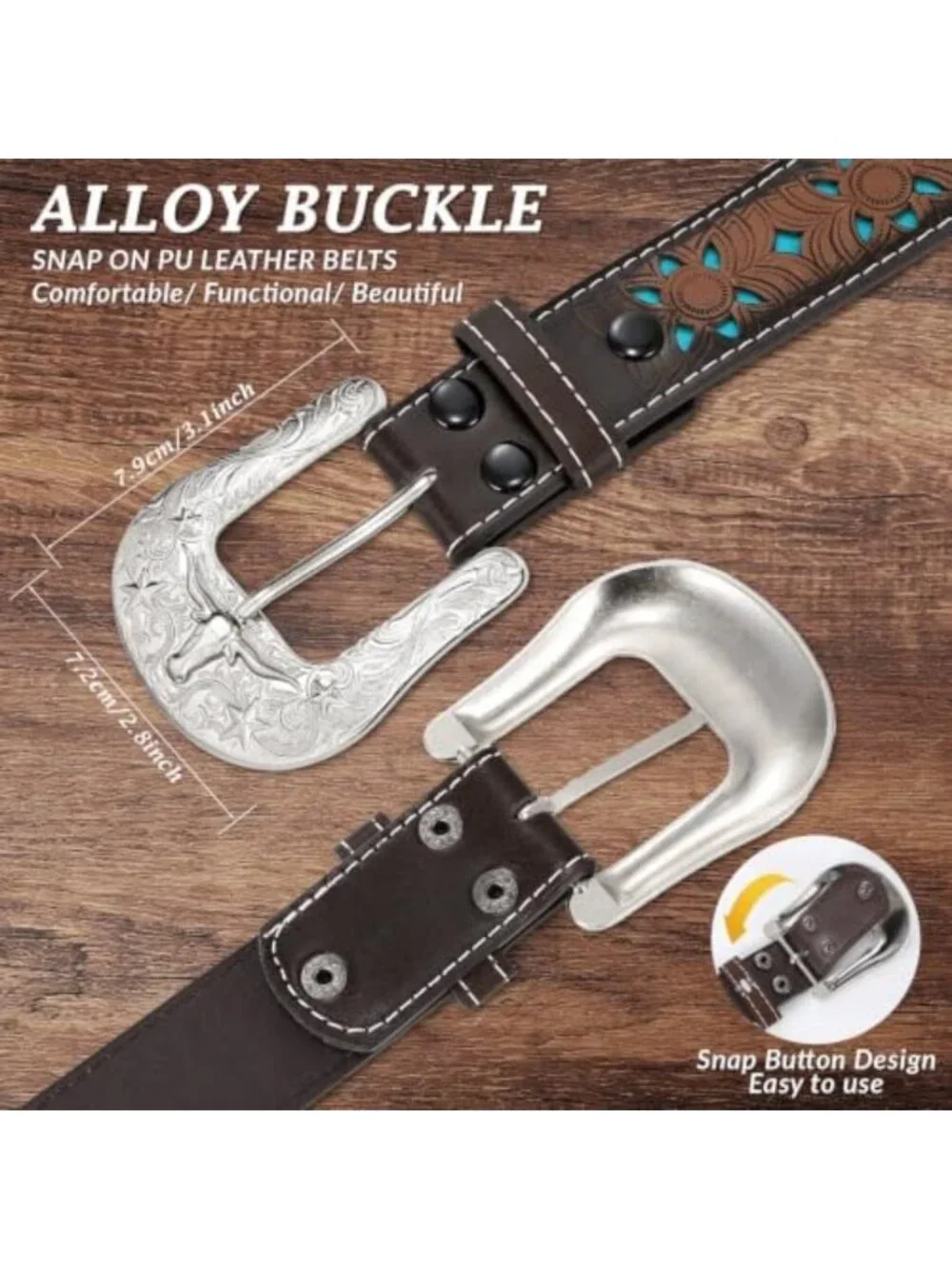 Vintage Western Belt for Men & Women - 1.5